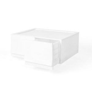 Cutie de depozitare modulară Wave twin Snow fărăroți 54, 6 x 43, 4 x 22 cm, alb, Larg - 2 sertare imagine