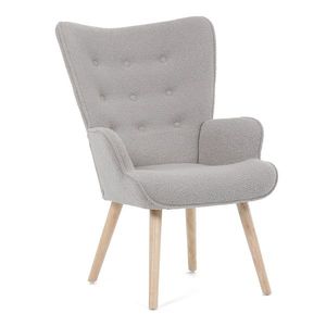 Fotoliu cu spătar înalt Bouclé GREY2, gri, gri deschis imagine