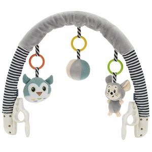 Baby Mix Jucărie pentru cărucior Șoricel șibufniță gri, 80 cm imagine