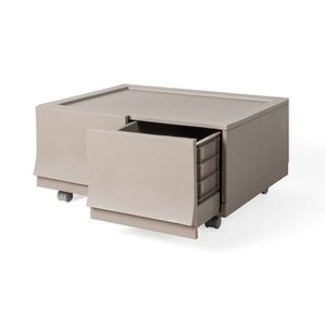 Cutie de depozitare modulară Wave twin Wood curoți 54, 6 x 43, 4 x 22 cm, maro, Larg - 2 sertare - rotițe imagine