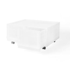 Cutie de depozitare modulară Wave twin Mist curoți 54, 6 x 43, 4 x 22 cm, transparent, Larg - 2 sertare - rotițe imagine