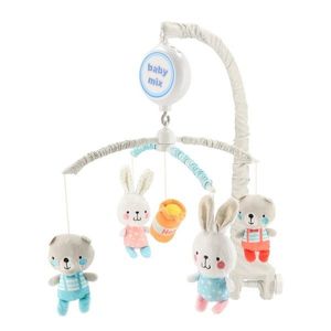 Baby Mix Carusel electronic pentru pătuț cumelodii Ursuleți și iepurași, diametru 35 cm imagine