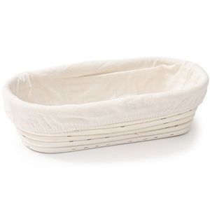 HOME ELEMENTS Coș oval cu inserție din țesătură, 28 x 14 x 7, 5 cm imagine