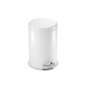 Simplehuman Coș rotund cu pedală 4, 5 l, alb, alb imagine