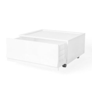 Cutie de depozitare modulară Wave Snow cu roți54, 6 x 43, 4 x 22 cm, alb, Larg - 1 sertar - rotițe imagine
