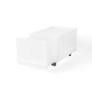 Cutie de depozitare modulară Wave Junior Mist curoți 43, 4 x 27, 2 x 22 cm, transparent, Îngust - 1 sertar - rotițe imagine