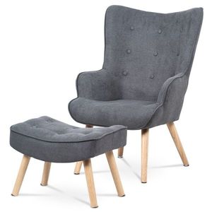Fotoliu cu taburet GREY2, gri, gri imagine