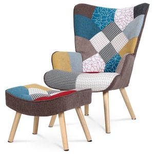 Fotoliu cu taburet PW2, patchwork imagine