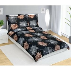 Bellatex Lenjerie de pat din bumbac Palm Leafnegru, 140 x 200 cm, 70 x 90 cm imagine