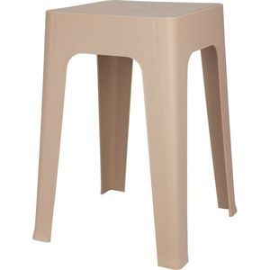 Taburet din plastic Mallys maro, 33 x 47 x 33 cm , stivuibil, maro deschis imagine
