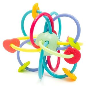 Baby Mix Silicone-plastic teether with rattle, 12cm imagine