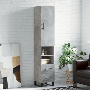 vidaXL Dulap înalt, gri beton, 34, 5x34x180 cm, lemn prelucrat imagine