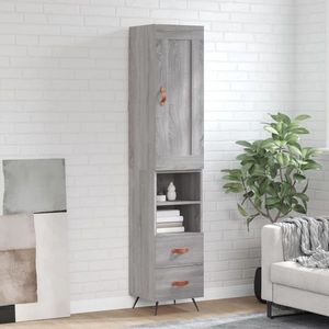 vidaXL Dulap înalt, gri sonoma, 34, 5x34x180 cm, lemn prelucrat imagine