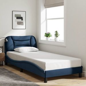 vidaXL Cadru de pat fără saltea țesătură albastră 80x200 cm imagine