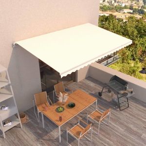 vidaXL Copertină retractabilă manual, crem, 300 cm imagine