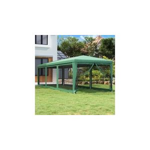 Cort de petrecere cu 8 pereti din plasa, verde, 3x9 m, hdpe imagine