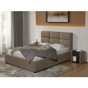Pat tapitat Cico fix 170 x 114 C1 din piele/stofa Bej - Nube 11 140x200 imagine
