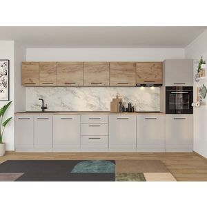 Set Mobila Bucatarie Linea 380 Casmir / Stejar C15 imagine
