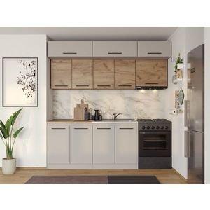 Set Mobila Bucatarie Linea 220 Casmir / Stejar C25 imagine