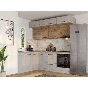 Set Mobila Bucatarie Colt Linea 180*220 Casmir / Stejar C32 imagine