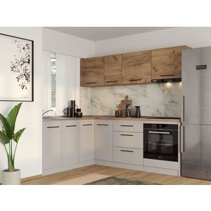 Set Mobila Bucatarie Colt Linea 180*220 Casmir / Stejar C20 imagine