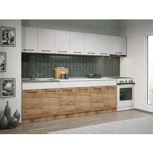 Set Mobila Bucatarie Gastro 300 Alb/Stejar - C43 imagine