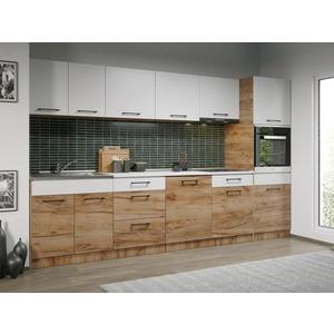 Set Mobila Bucatarie Gastro 320 Alb/Stejar - C44 imagine