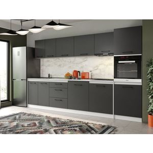 Set Mobila Bucatarie Mina Grafit 320 Gri Antracit C162 imagine