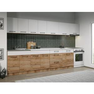 Set Mobila Bucatarie Gastro 340 Alb/Stejar - C46 imagine