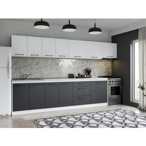 Set Mobila Bucatarie Mina Dual 340 Gri Antracit/Alb C169 imagine