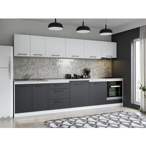 Set Mobila Bucatarie Mina Dual 320 Gri Antracit/Alb C168 imagine