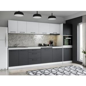 Set Mobila Bucatarie Mina Dual 320 Gri Antracit/Alb C167 imagine