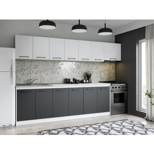 Set Mobila Bucatarie Mina Dual 300 Gri Antracit/Alb C166 imagine