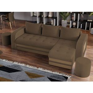 Coltar Extensibil Juno Stofa Maro / Piele Cappuccino imagine