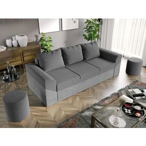 Canapea Extensibila Cali Catifea / Reiat Gri Deschis imagine