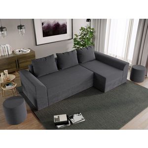 Coltar Extensibil Cali Catifea / Reiat Gri Inchis imagine
