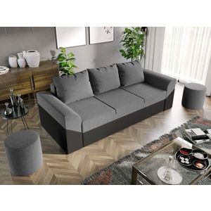 Canapea Extensibila Cali Stofa Gri Deschis / Piele Gri imagine