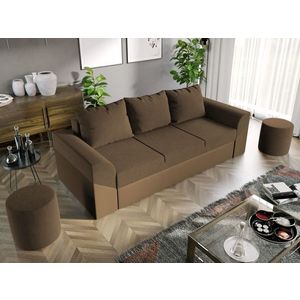 Canapea Extensibila Cali Stofa Maro / Piele Cappuccino imagine