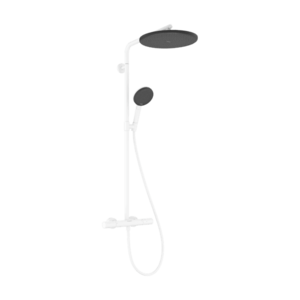 Coloana de dus Hansgrohe Raindance Alive S Puro 300 1jet EcoSmart cu baterie termostatata Ecostat alb mat imagine
