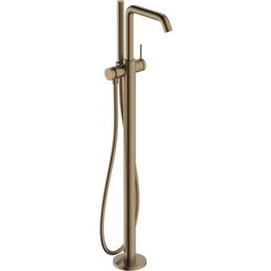 Baterie cada cu montaj pe pardoseala Hansgrohe Tecturis S necesita corp ingropat bronz periat imagine