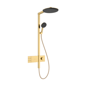 Coloana de dus Hansgrohe Raindance Alive S 300 2jet EcoSmart cu baterie termostatata ShowerSelect Comfort gold optic imagine