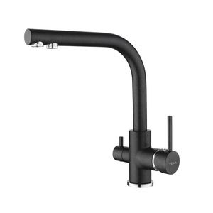 Baterie bucatarie Teka OS 208 cu 3 cai pipa inalta rotativa Metallic Black imagine