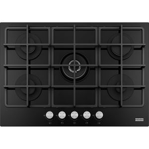 Plita gaz incorporabila Franke Smart FHSM 755 4G DC BK C cu 5 arzatoare 73cm gratare fonta Cristallo Nero imagine