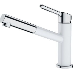 Baterie bucatarie Franke Orbit cu pipa extractibila crom-bianco imagine