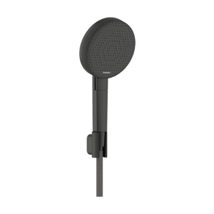 Set de dus Hansgrohe Raindance Alive Select S 125 3jet EcoSmart cu agatatoare si furtun de dus Designflex 160 cm negru periat imagine