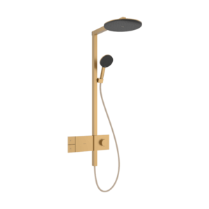 Coloana de dus Hansgrohe Raindance Alive S 300 1jet EcoSmart cu baterie termostatata ShowerSelect Comfort bronz periat imagine