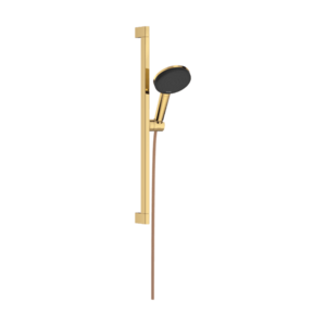 Set de dus Hansgrohe Raindance Alive Select S 125 3jet EcoSmart cu bara Unica E Puro 65cm gold optic imagine