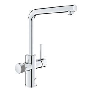 Baterie bucatarie cu 3 cai Grohe Blue Pure Minta pipa L crom imagine
