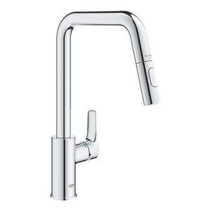 Baterie bucatarie Grohe Eurosmart cu dus extractibil pipa L crom imagine