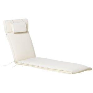 Outsunny Saltea Confortabilă pentru Șezlong, Rezistentă la Apă, Ușor de Întreținut, 198x53x5cm, Alb Crem | Aosom Romania imagine